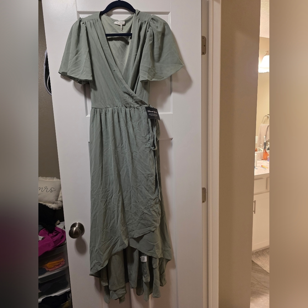 Soieblu Dusty Sage Waverly High Low Dress - Baltic Born